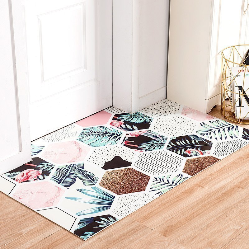 家柏饰(CORATED)地毯垫进入户地垫口家用脚踏垫北欧厅垫pvc防滑 可裁剪 色彩缤纷 140*180cm