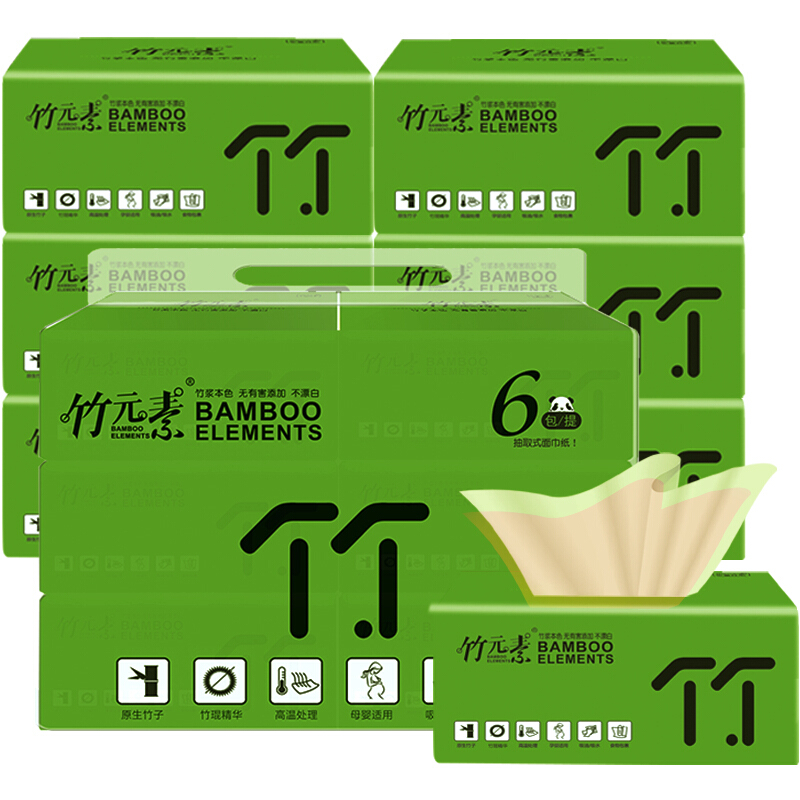 竹元素本色抽纸1206