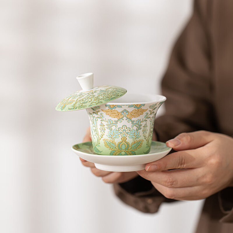 苏氏陶瓷(SUSHI CERAMICS) J1067 渐变革纹盖碗小套装 一盖碗二品茗杯 (单位:套)高清大图