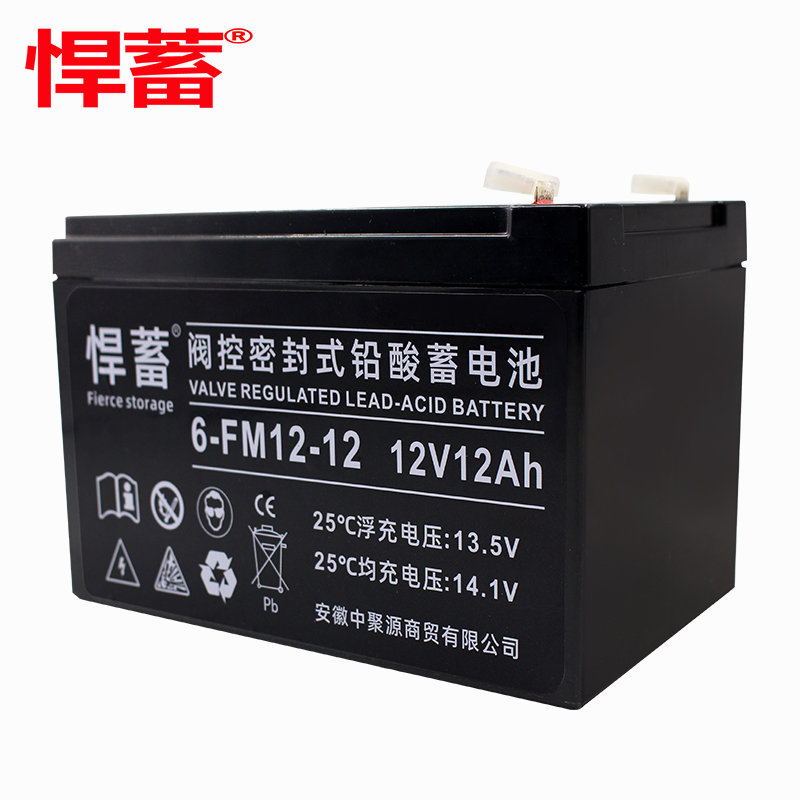 12V12AH阀控式铅酸蓄电池应急EPS电瓶直流屏UPS照明基站6FM12-12高清大图