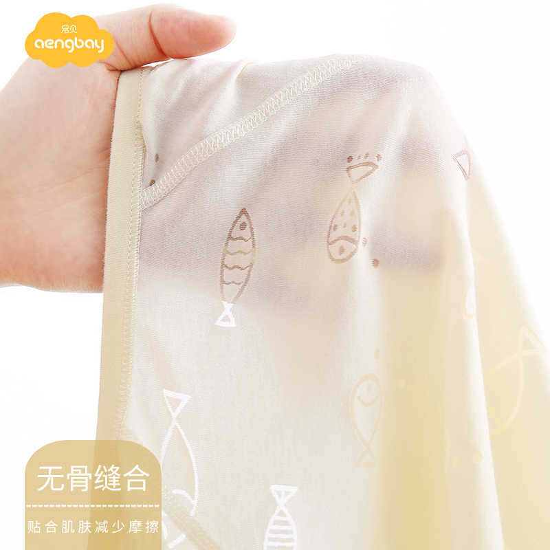 Aengbay 婴儿短袖短裤连体衣夏薄款宝宝冰丝衣服新生儿爬服哈衣潮