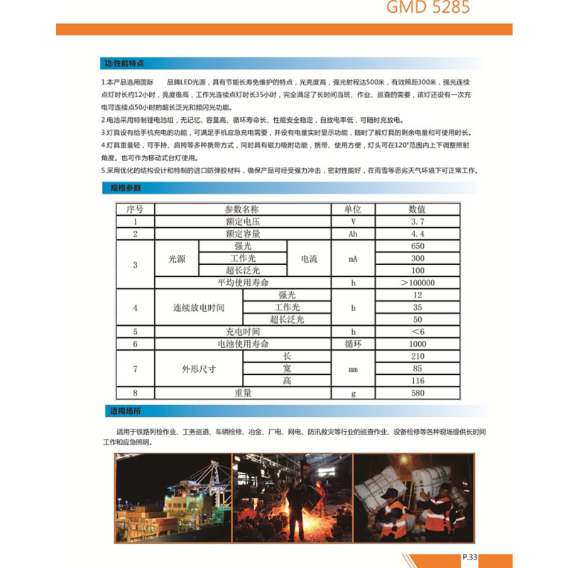 顶火(深圳光明顶)GMD5285 装卸工作灯