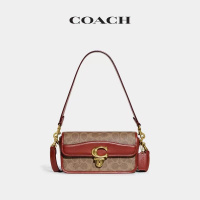 蔻驰（COACH）女包 新款女士STUDIO BAGUETTE系列手袋法棍包 单肩包 斜跨包 CE761 锈红色