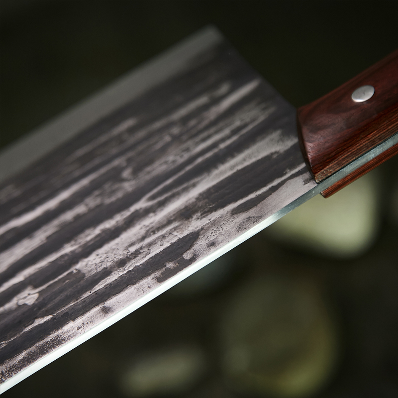 楚家刀手工铁艺菜刀厨师专用专业切片刀锻打家用锰钢夹钢刀玄铁艺锋利