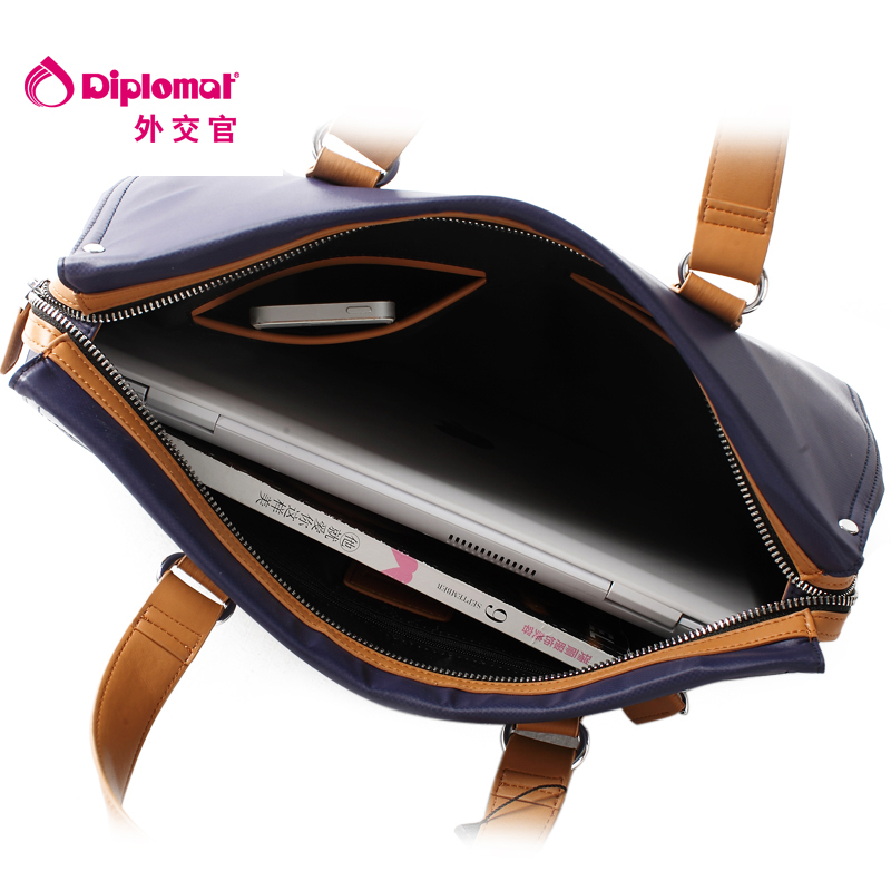 diplomat/外交官英伦风拼接撞色男士办公休闲手提包DL-1158-3