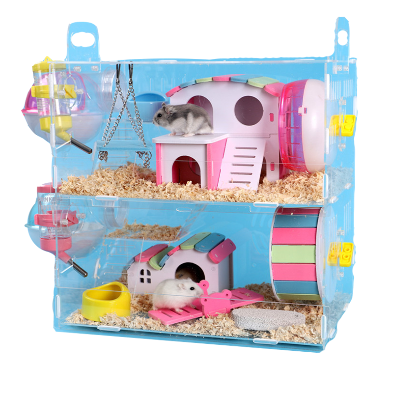 仓鼠宝宝仓鼠笼子亚克力笼金丝熊双层超大透明别墅用品玩具高清大图