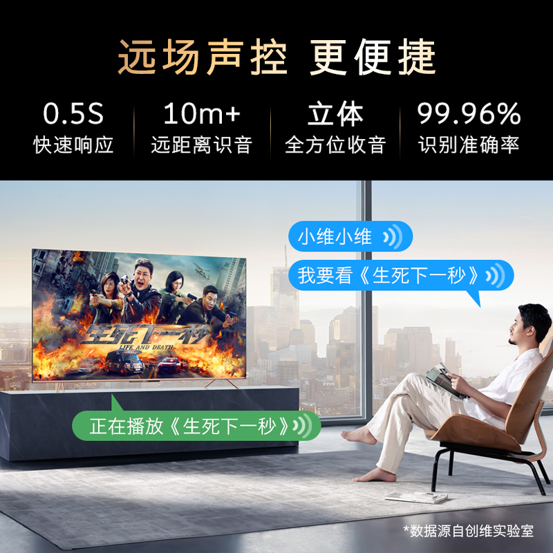 创维(SKYWORTH)65A20 65英寸高配智慧屏光学防蓝光护眼4K超高清免遥控器声控摄像LED平板液晶电视机