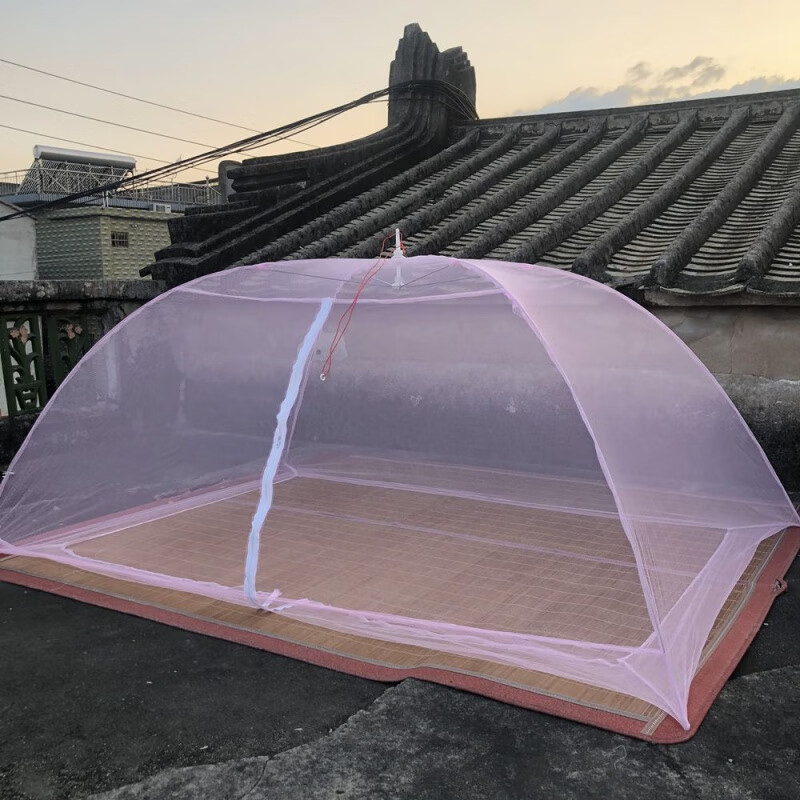 维诺亚免安装成人打地铺蚊帐撑伞式无底大人户外工地宿舍蒙古包简易蚊帐高清大图