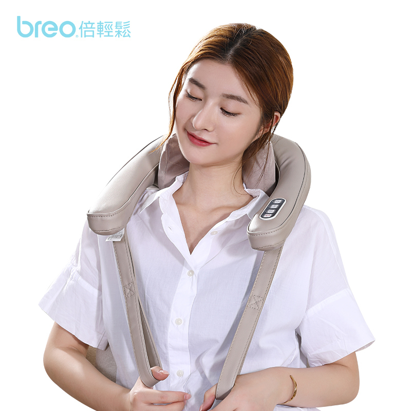 breo/倍轻松按摩披肩5D 颈部按摩器 颈椎按摩器 颈肩按摩仪 仿人手揉捏 多部位按摩温感热敷披肩送礼