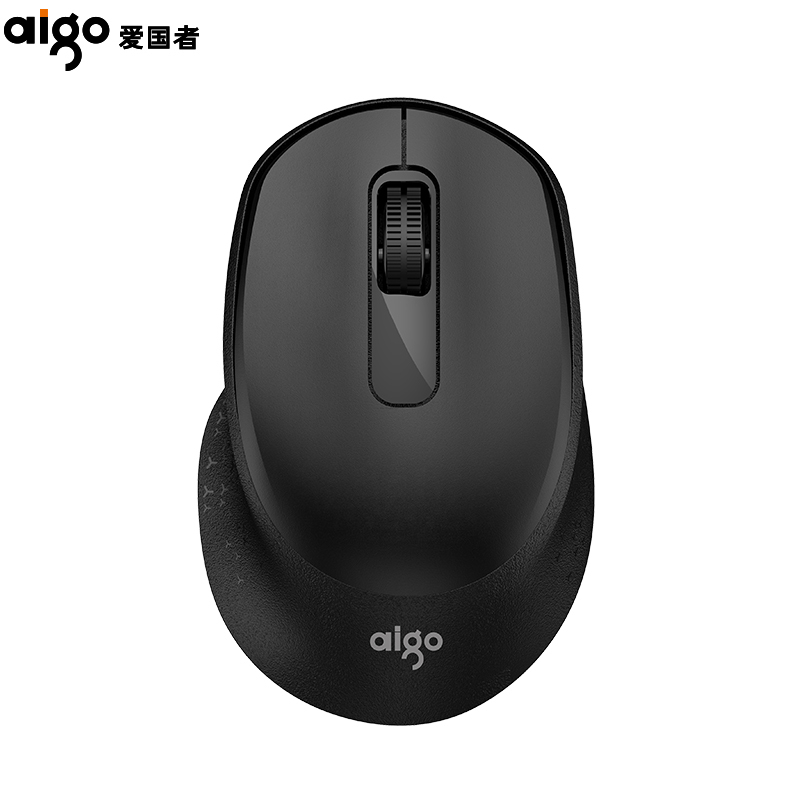 爱国者(aigo)M32黑色鼠标 无线鼠标 办公鼠标 安静鼠标 右手鼠标 超薄便携笔记本IPAD通用无线 黑色