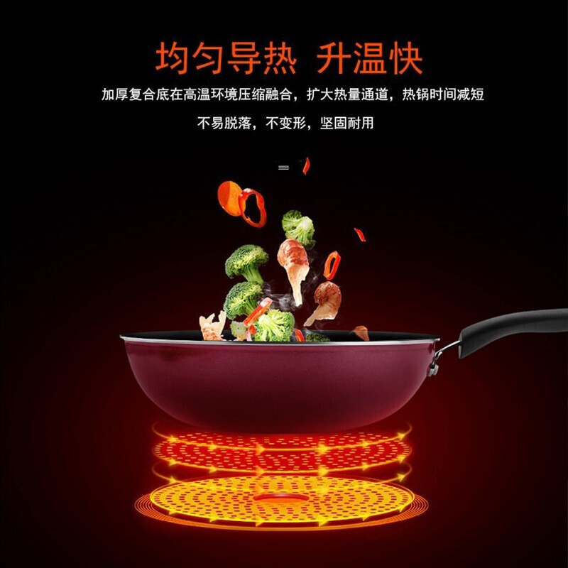 苏泊尔(SUPOR)清油少烟不粘锅炒锅家用炒菜锅32cm燃气灶明火专用送木铲 PC32S3高清大图