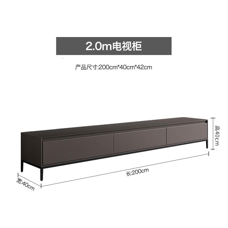 大理石电视柜现代简约北欧风轻奢客厅地柜新款斗柜茶几电视柜组合 2米电视柜【木纹】送智能垃圾桶组装