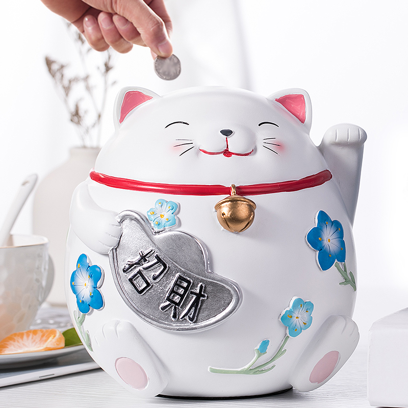 猫摆件大号发财猫创意开业礼品店铺开张个性收银台存钱罐 三维工匠 胖猫[送防滑垫]猫高清大图