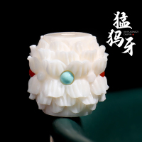冰料猛犸象牙雕刻莲花桶珠隔珠散珠腰珠星月金刚菩提配饰DIY配件