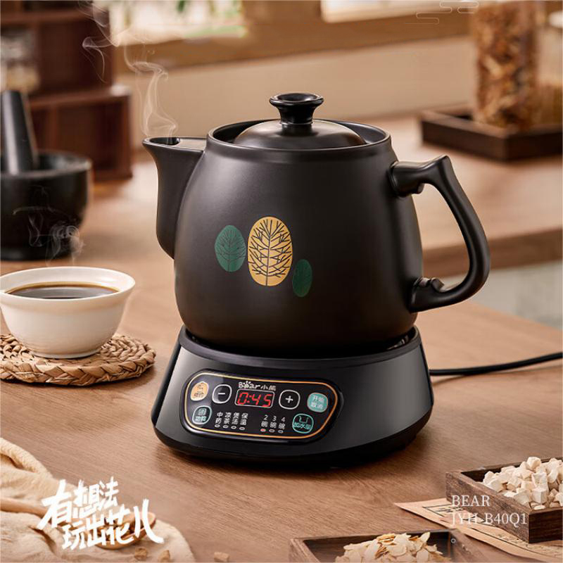小熊(bear)中药锅煎药壶 3.5L中药陶瓷养生壶全自动熬药砂锅 JYH-B40Q1 文武火变频 黑色 / 台