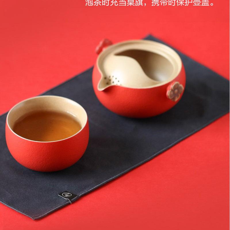 万仟堂(EDENUS) 事事如意 快客杯02珠漆釉(一壶一杯一茶巾一便携包)高清大图