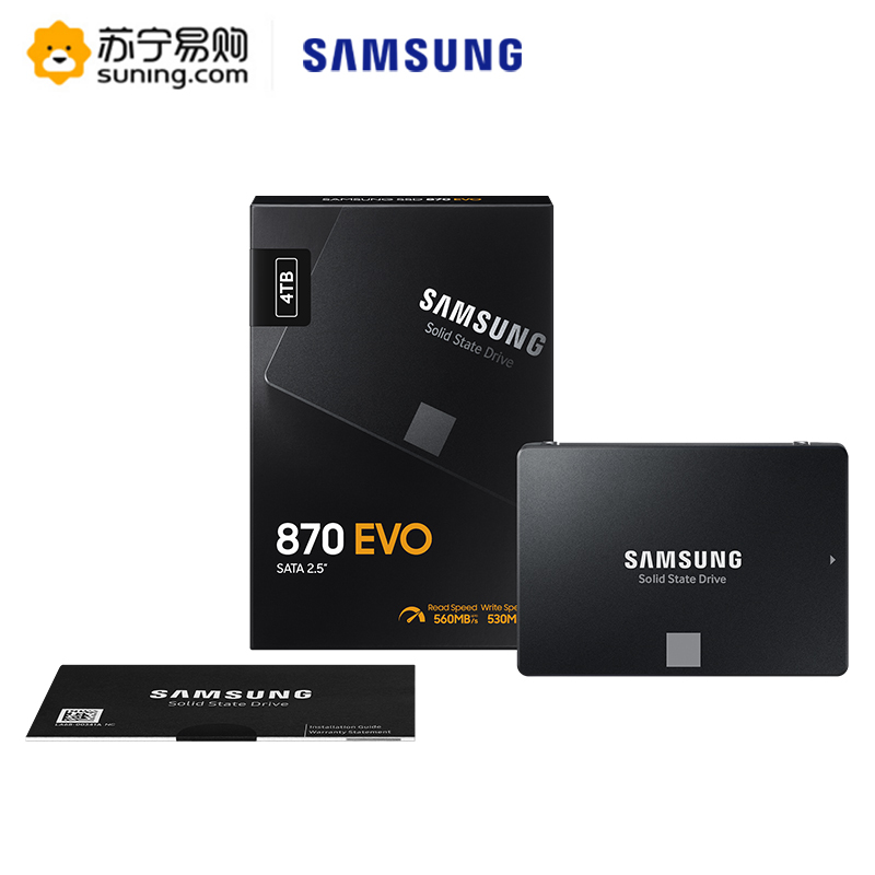 三星(SAMSUNG) 870 EVO 4T固态硬盘sata3.0接口 2.5“台式组装机笔记本电脑ssd固态硬盘(MZ-77E4T0BW)
