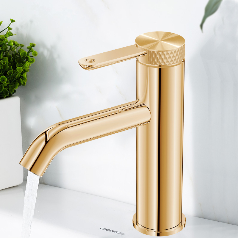 九牧jomoo浴室洗脸盆卫生间洗手盆冷热硅黄铜阀体水龙头金面单把面盆