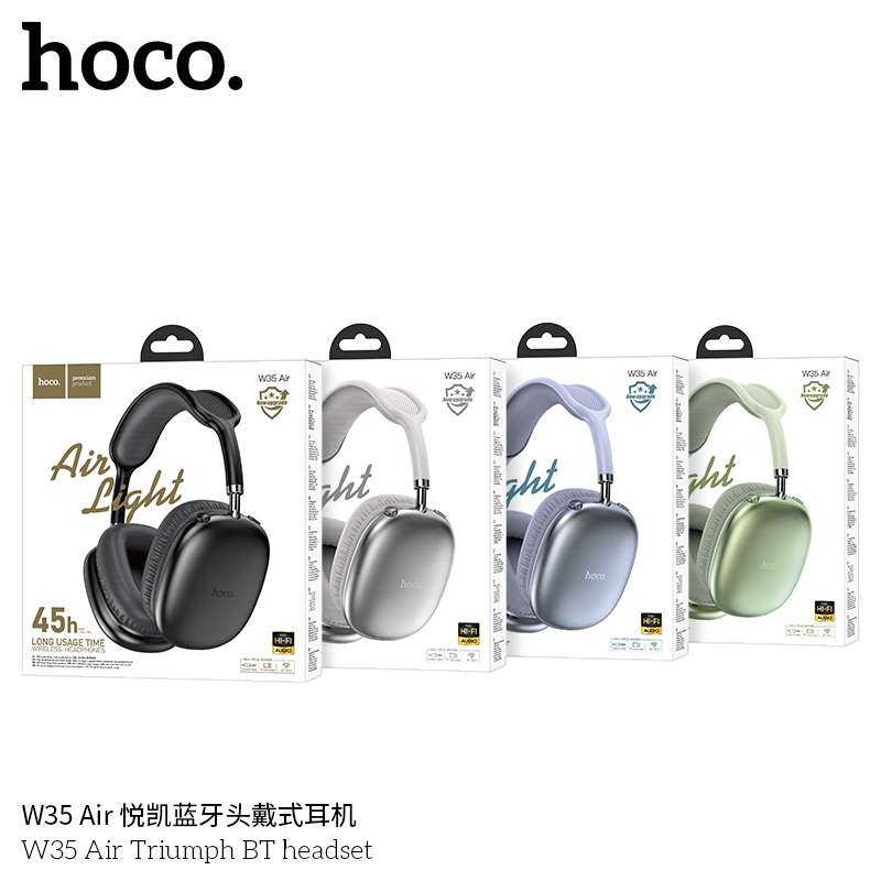 HOCO. W35 Air悦凯蓝牙 头戴式耳机 蓝色高清大图