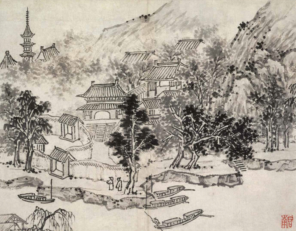 [正版]中国美术学院社会美术水平考级范本:中国山水画7级8级9级散页盒装 绘画技法美院考级参考资料范本图例作品解析示范高清大图