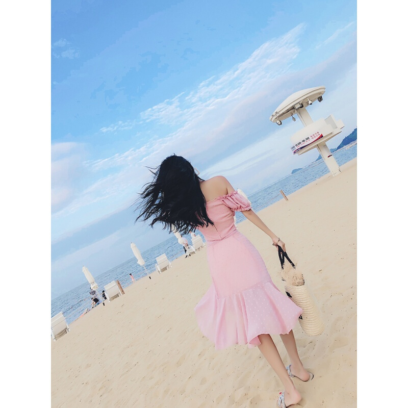 2018夏季韩版气质新款修身显瘦V领上衣+休闲半身裙海边度假女套装