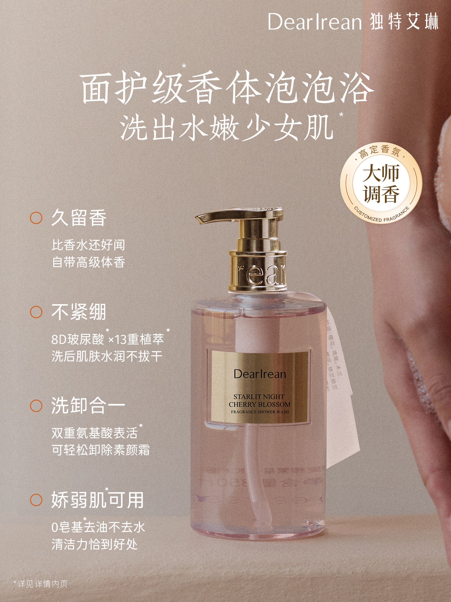 独特艾琳 香氛沐浴露350ml 琥珀之钥 留香滋润保湿清爽不假滑沐浴液高清大图
