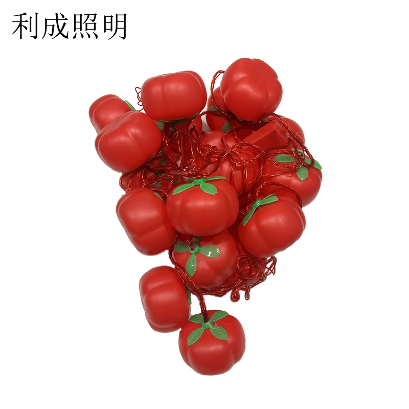 利成照明 LED灯笼串 10米20灯 柿子款 红色高清大图