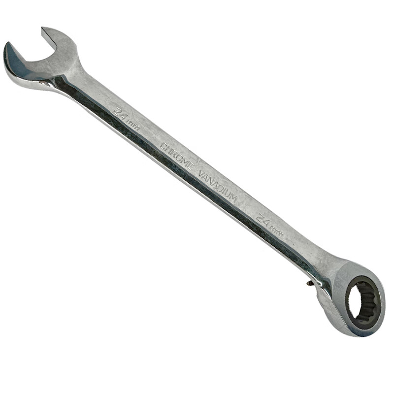 钢盾(SHEFFIELD) S018824 公制精抛光双向棘开两用快扳24mm[家用]高清大图