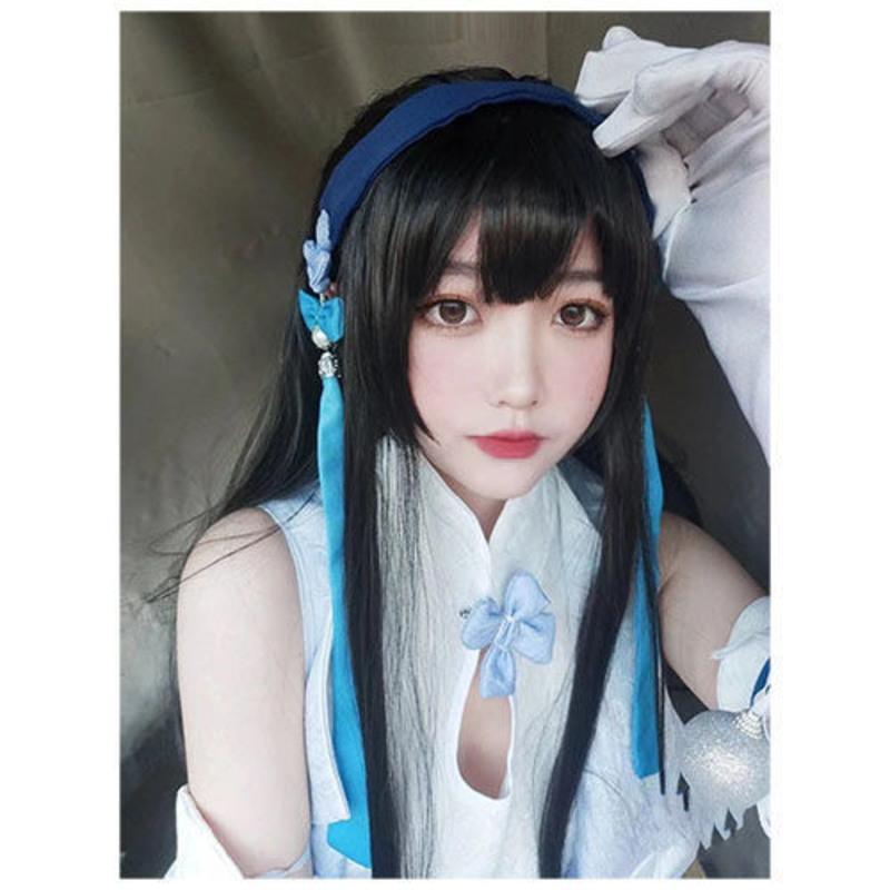 西施假发女长发诗语江南cos麻花辫全头套游戏二次元游戏王者荣耀 西施[自然黑] 送:发网 夹子