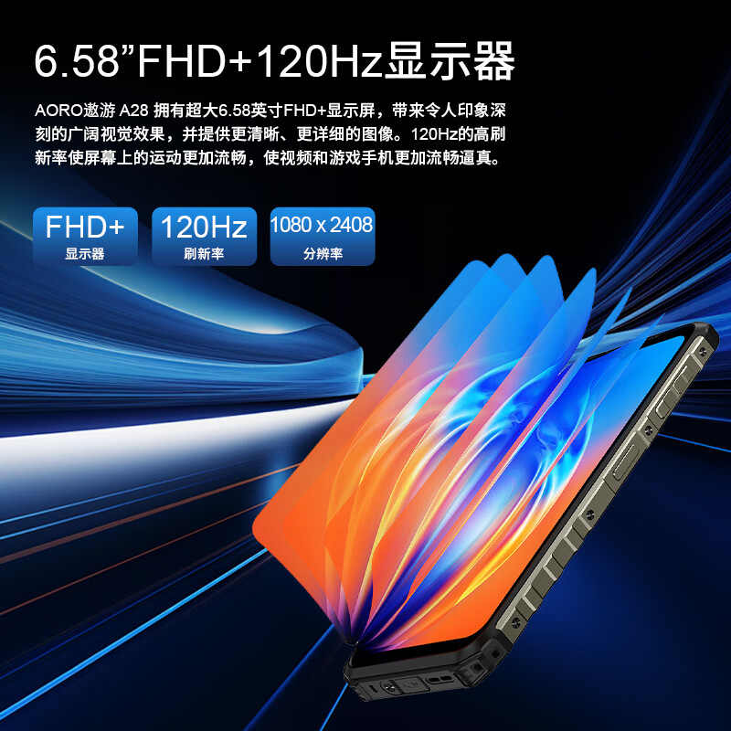 遨游(AORO)A28三防智能手机ip68红外夜视8+128G高清大图