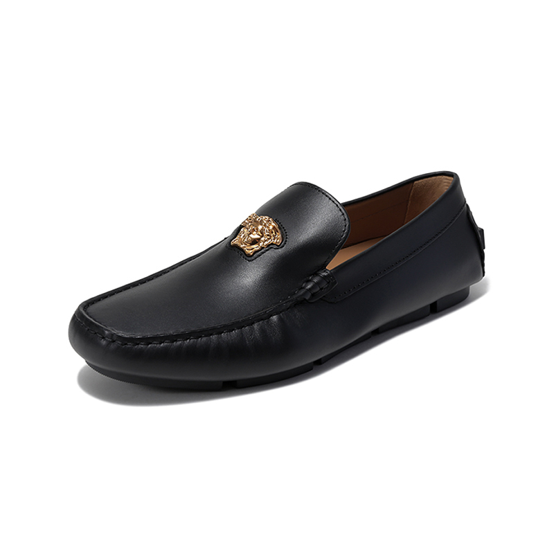 范思哲versace男士牛皮革lamedusa平底鞋单鞋皮鞋乐福鞋驾驶鞋