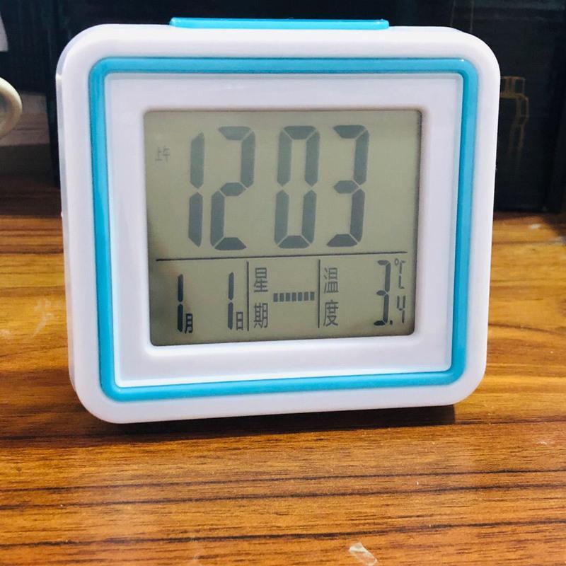 闹钟学生用静音床头简约时钟卧室小闹铃语音多功能创意电子表宿舍 9906兰语音