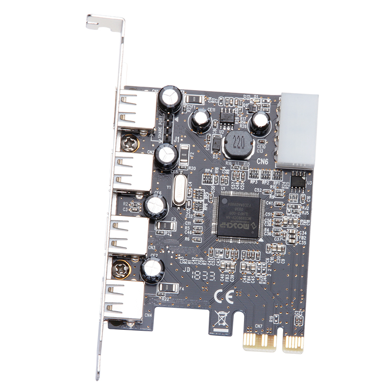 魔羯(MOGE)PCIEx1转4口USB2.0扩展卡 MC2028 MOSCHIP芯片