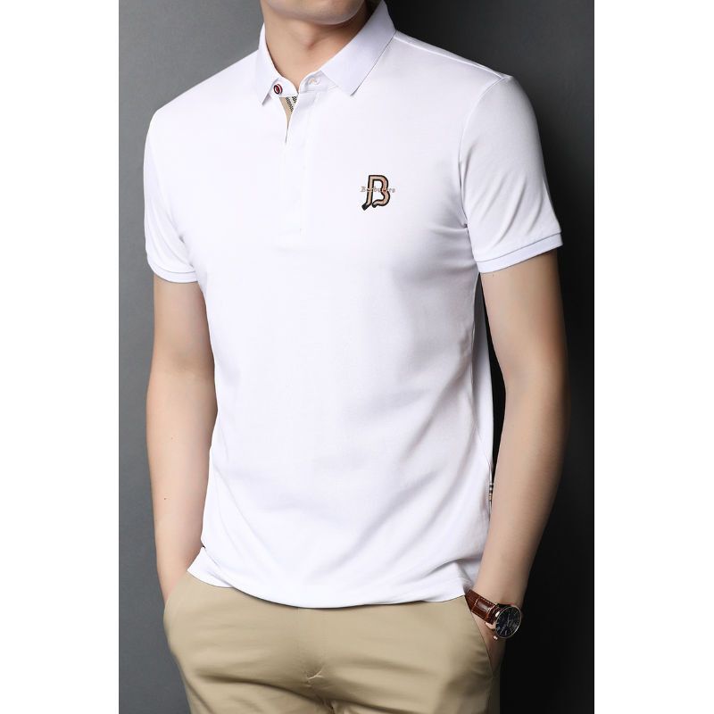 梵克公牛夏季丝光棉保罗t恤短袖修身纯色国际商务正装流翻领polo衫