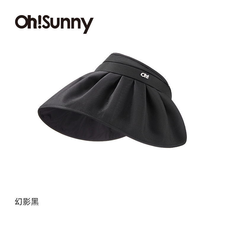 ohsunny-暮光系列-波浪边空顶遮阳帽石洗蓝高清大图