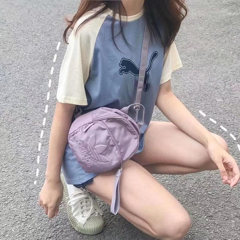 三叶草AD香芋紫单肩斜挎双肩包休闲小背包女妈咪包mini轻便小书包 紫色-多功能手机包