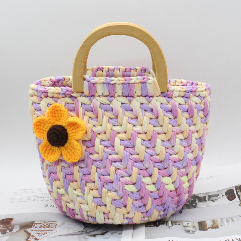 冰丝卡其色丝带麦穗材料包手工diy包包麦穗小花包编织材料包挎包手提