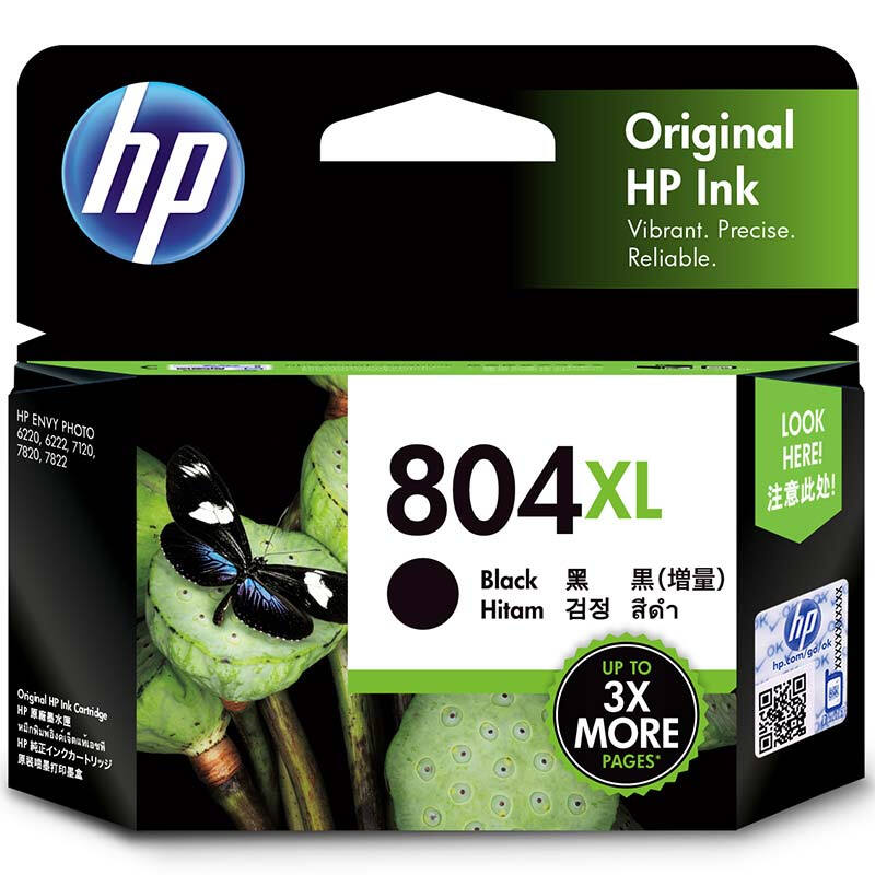 惠普(HP)T6N12AA 804XL 黑色墨盒(适用ENVY Photo 6220 6222 7120 7820)高清大图
