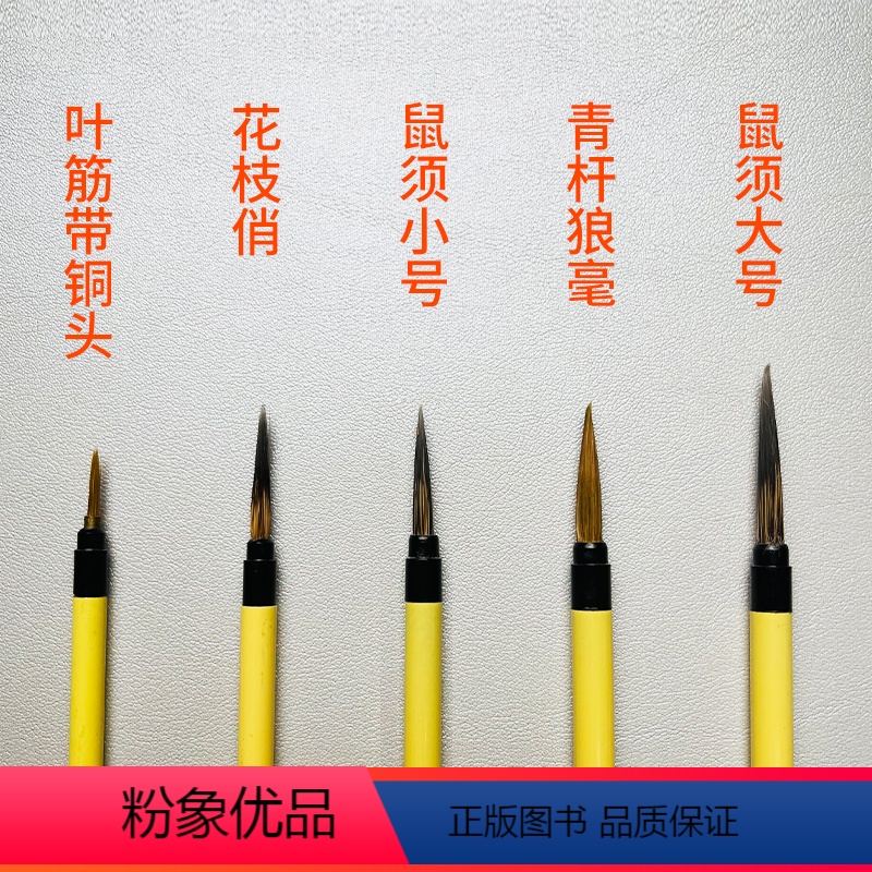 [正版]勾线笔 五支装 中国画白描入门工具 工笔画绘画工具 白描勾线细毛笔 适用花鸟人物山水各种场景艺叔勾线笔 国画初学