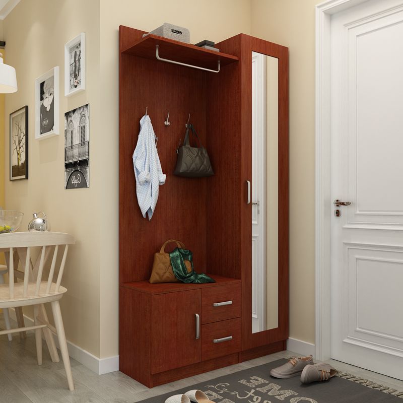 寻木匠厅柜鞋柜家用口衣帽柜简约现代进玄关柜多功能穿镜带换鞋凳