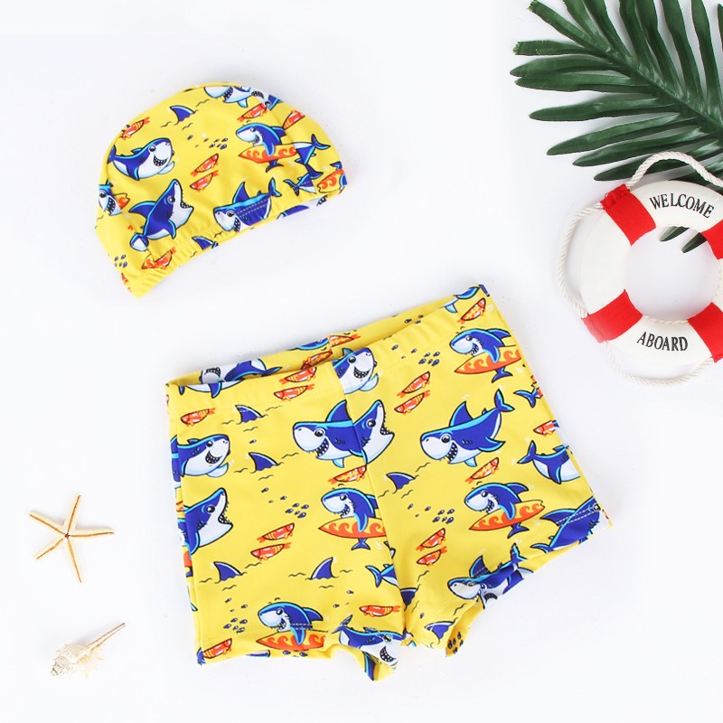 儿童泳裤套装男童平角泳衣宝宝可爱泳衣中大小童新款洋气游泳短裤