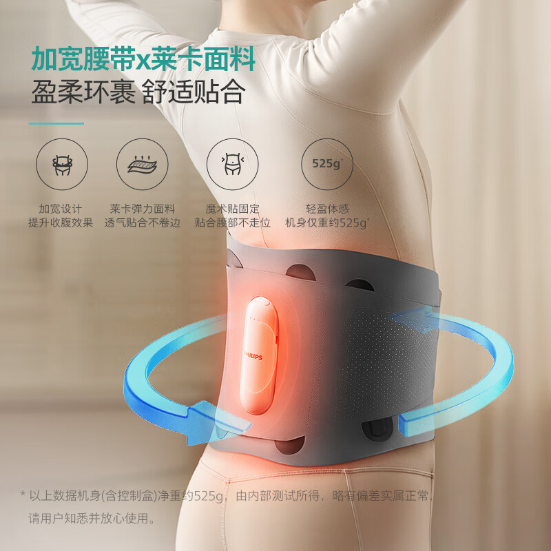 飞利浦(PHILIPS)腰部按摩器 支撑腰带护腰养腰热敷护腰运动腰带钢条腰托送男女友长辈节日礼物 PPM3210B灰色高清大图