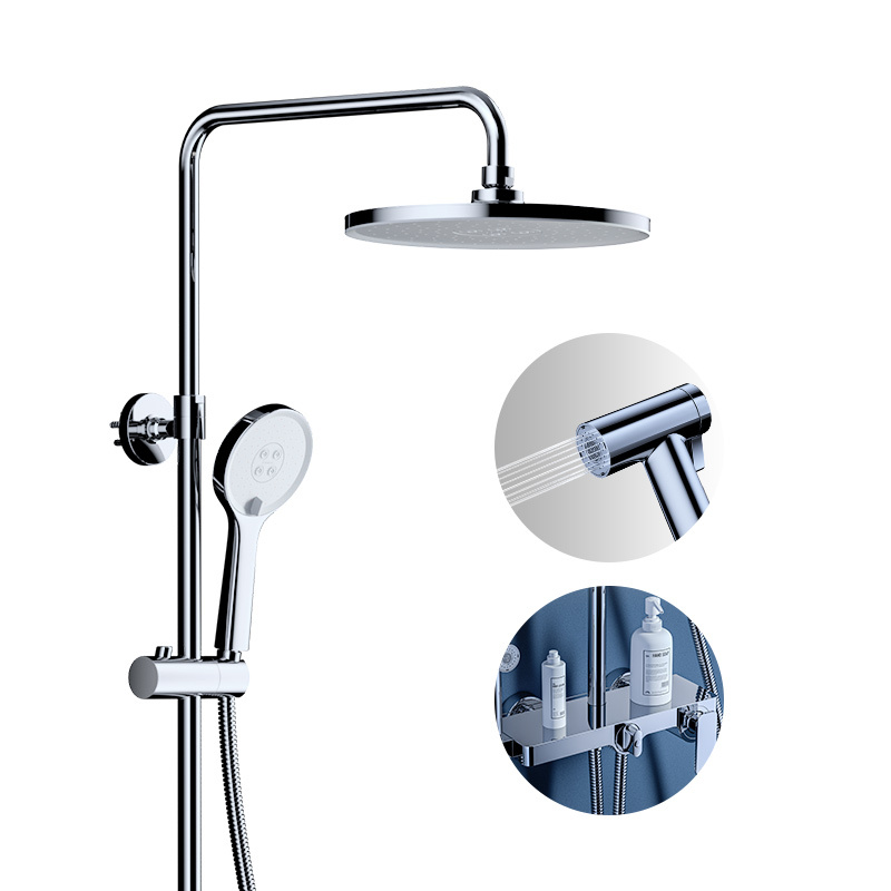 九牧jomoo卫浴沐浴淋雨花洒套装自动除垢淋浴器洗澡家用明装套装