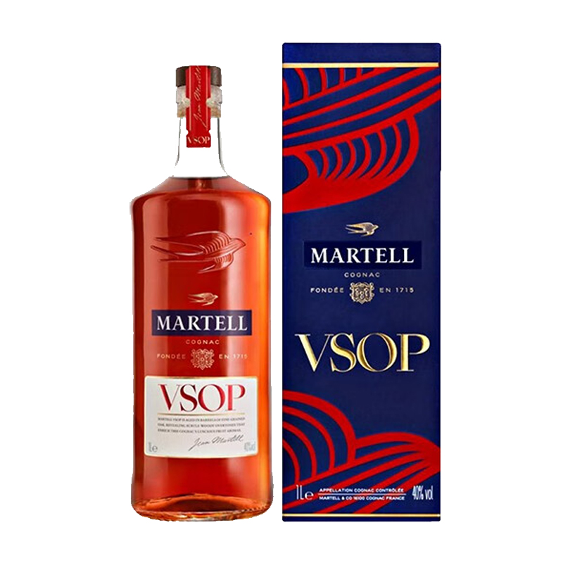 马爹利(martell)波本 vsop 法国干邑白兰地 1000ml/瓶 海外版