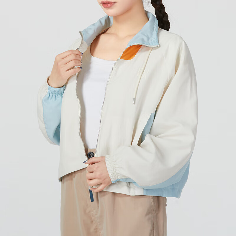 彪马(PUMA)外套女装新款时尚抽绳领口休闲运动上衣撞色拼接夹克626047-87 ZP 626047-87/白色/蓝色 L