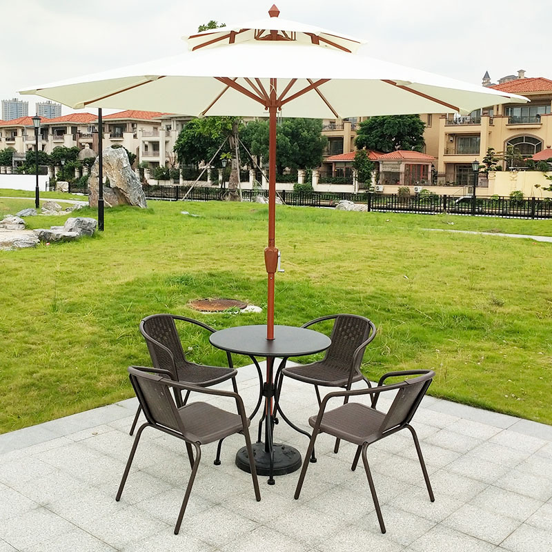 檀星星户外桌椅组合带伞室外露天阳台三件套休闲外摆铁艺庭院奶茶店