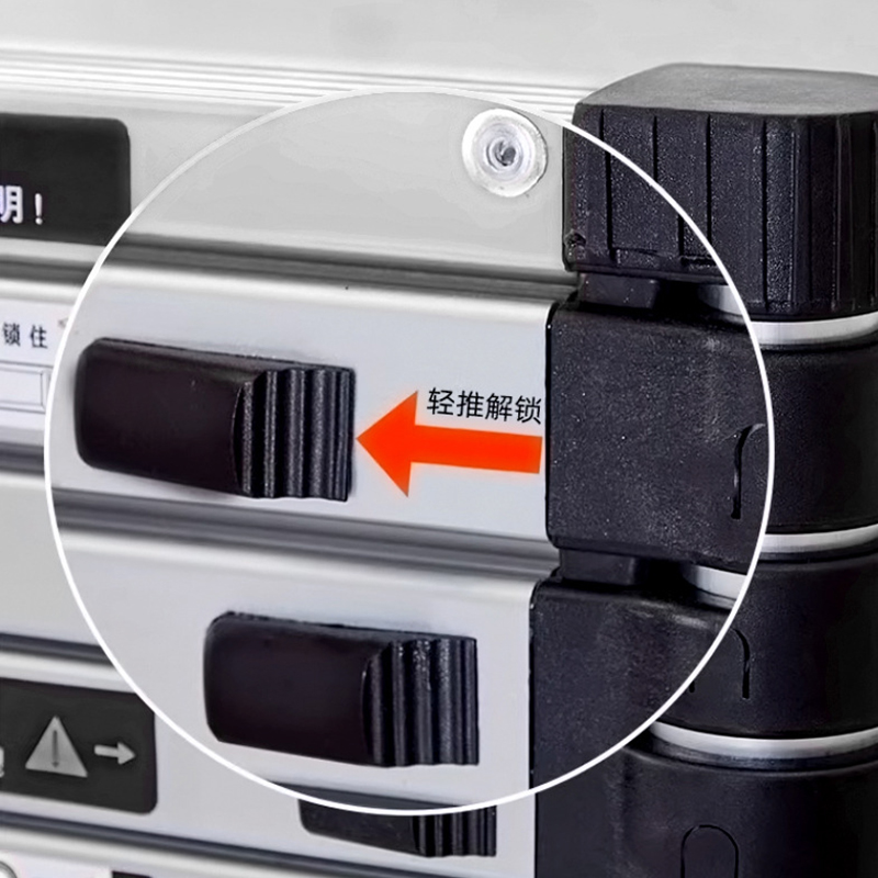 悍刀匠造 铝合金单面伸缩梯 折叠升降楼梯 竹节便携户外梯子9级2.6米 HDJ-640SZJ高清大图