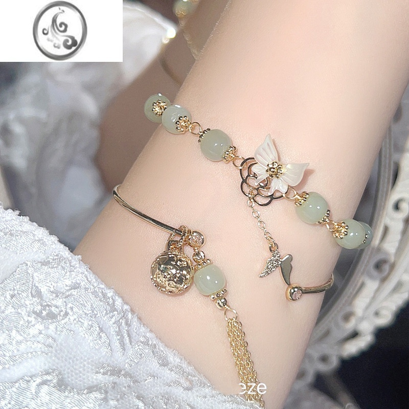 jimi蝶影蝴蝶手链女手串闺蜜手镯双拼流苏新中式设计轻奢小众礼物