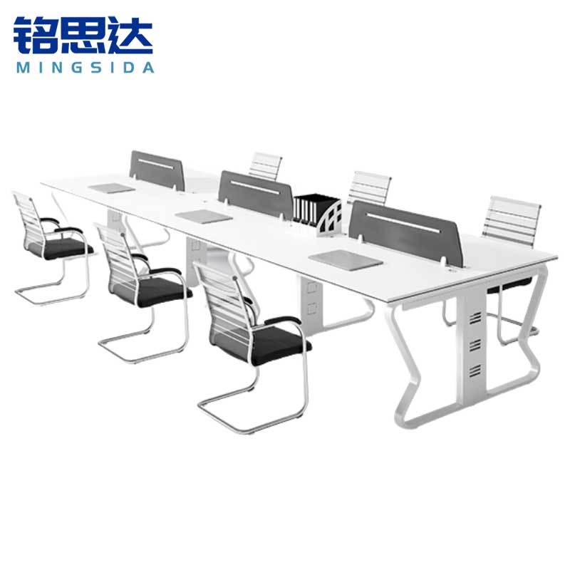 铭思达屏风办公桌六人位含椅套高清大图