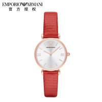 Armani/阿玛尼手表 纯净柔美时尚女表真皮表带石英表女士手表腕表AR1876